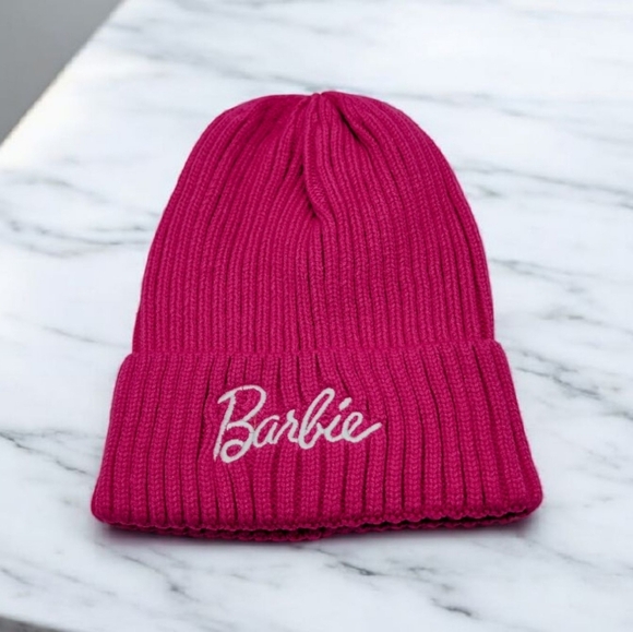 Barbie Pink Knit Beanie for Adults NWT - Picture 1 of 5